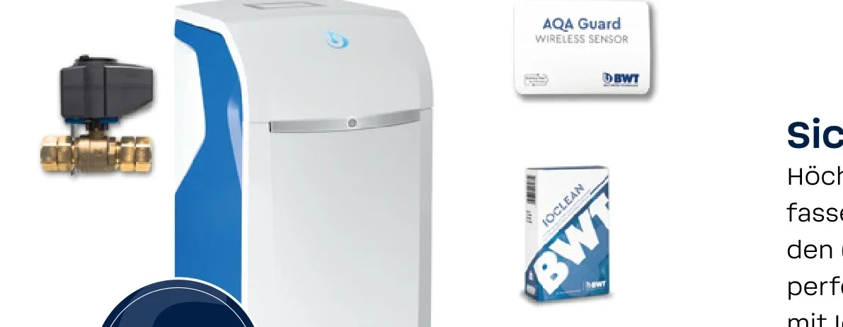BWT Perla mit AQA Guard Wireless Sensor und IoClean-Reinigungstabletten