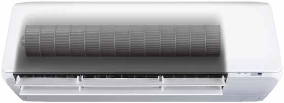 Geöffnetes SRK ZT-Innengerät mit Blick auf den neuen Querstromventilator